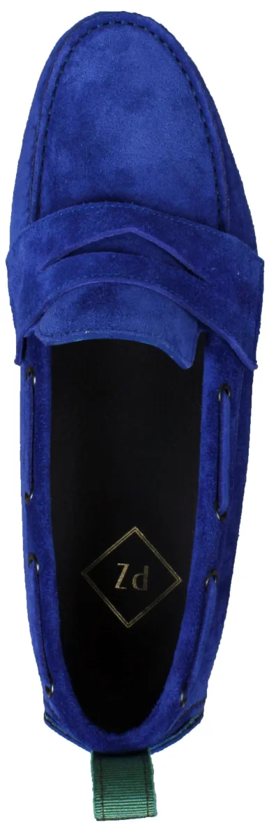 Pal Zileri Blue Suede Car Driving Loafer Shoes - Imagen 3