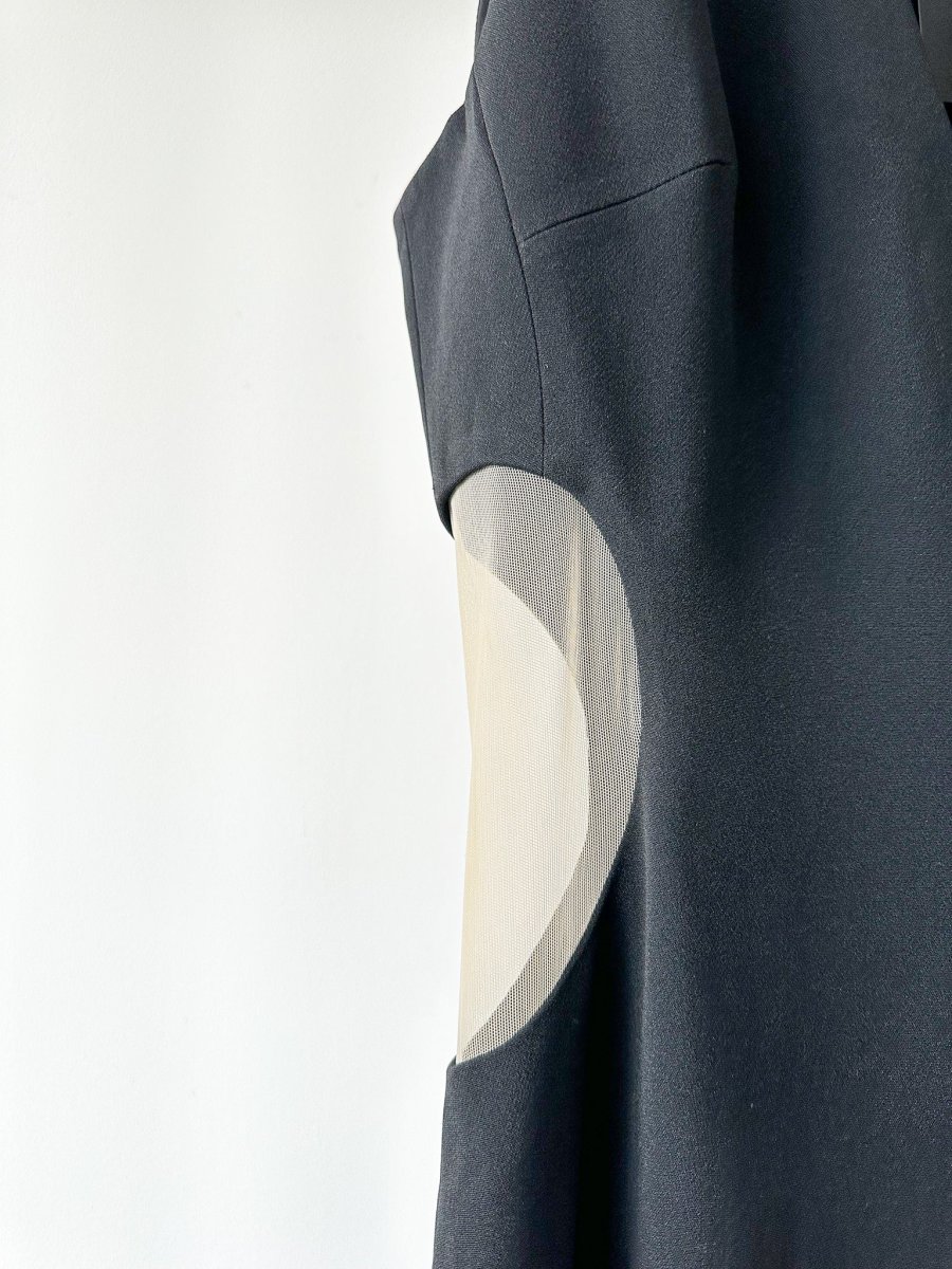 David Koma Black Cut-Out Mesh Sides V-Neck Jumpsuit - Imagen 3