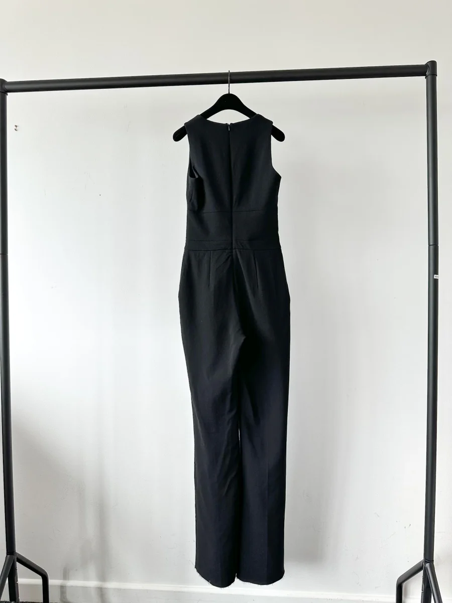 David Koma Black Cut-Out Buckle Front Evening Jumpsuit