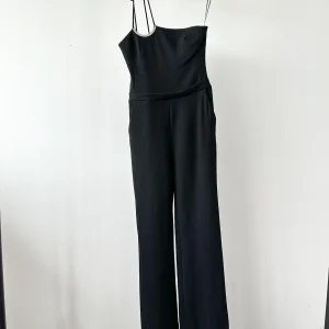 David Koma Black Strappy Hardware Detail Evening Jumpsuit