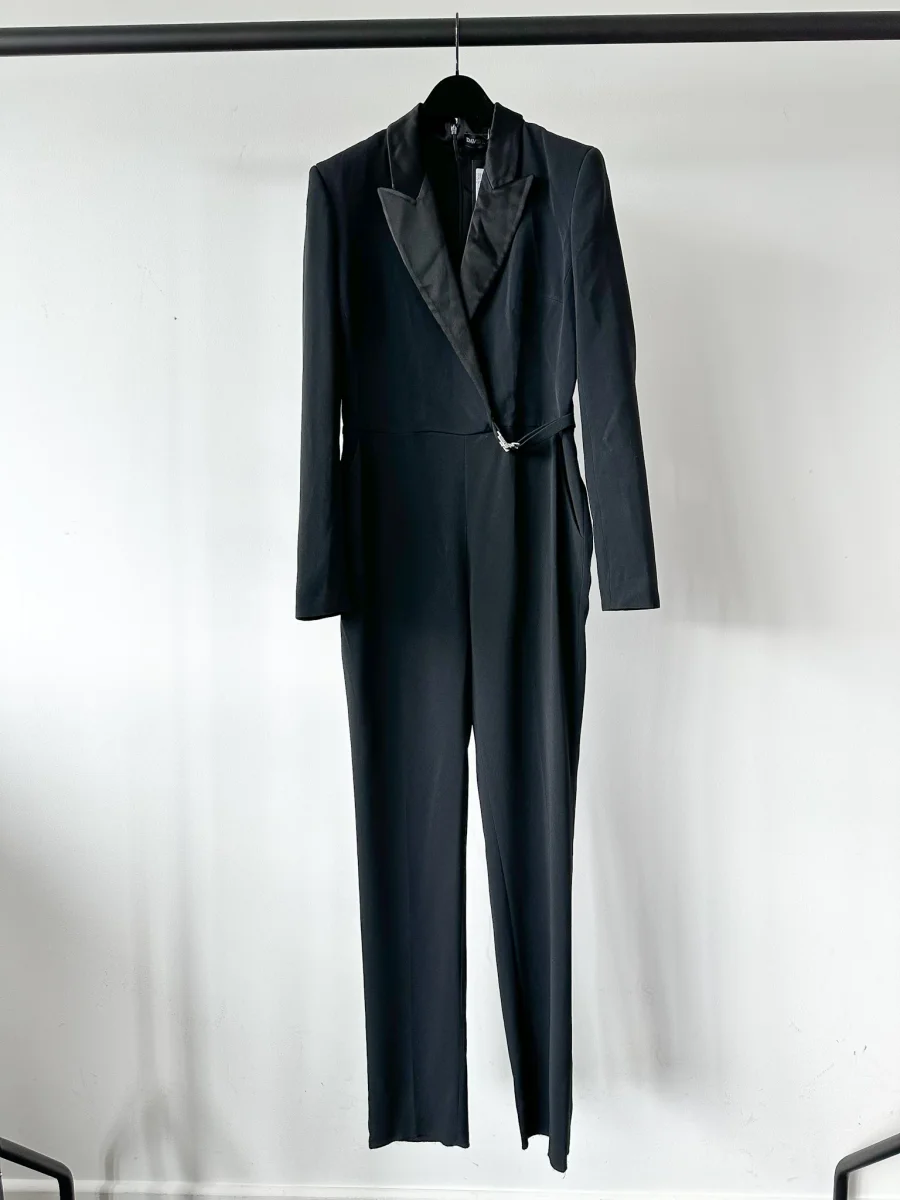 David Koma Black Tuxedo Straight-Leg Jumpsuit - Imagen 2