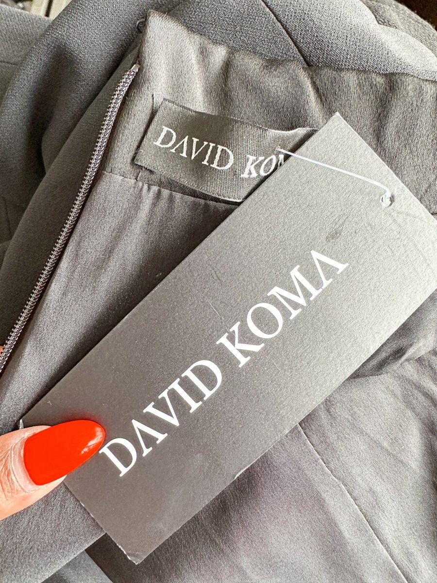 David Koma Black Tuxedo Straight-Leg Jumpsuit - Imagen 6