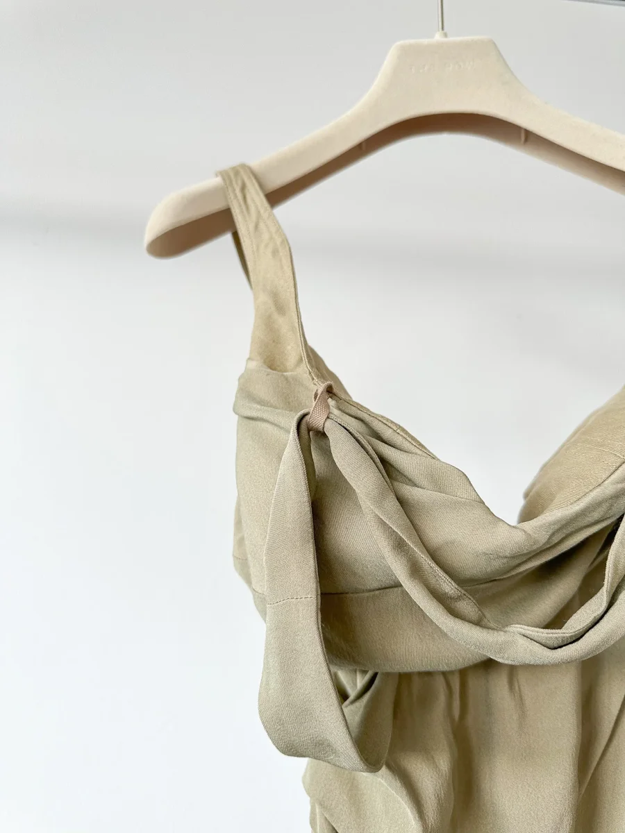 Jacquemus La Robe Soffio Crepe Ruched Strappy Mini Dress - Imagen 8
