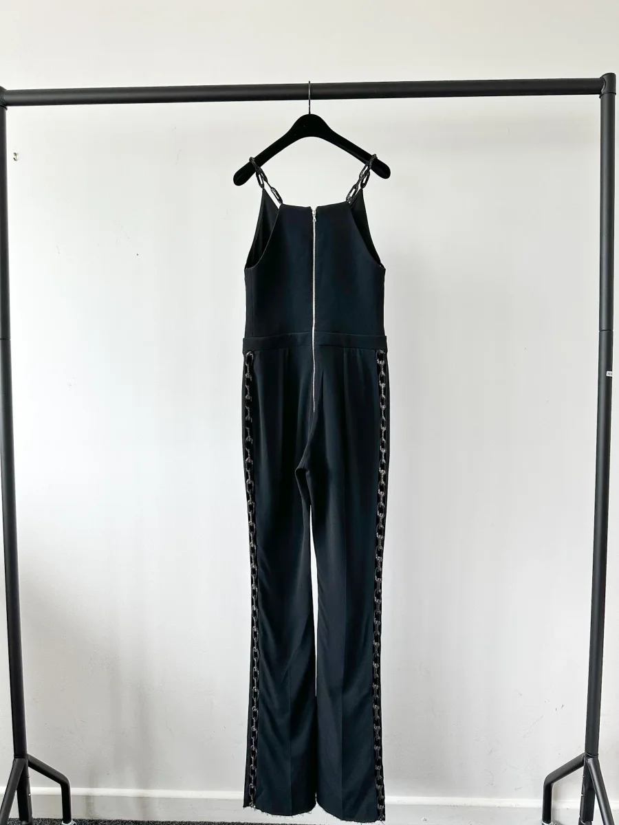 David Koma Black Lace-Up Cut-Out Details Evening Jumpsuit - Imagen 7