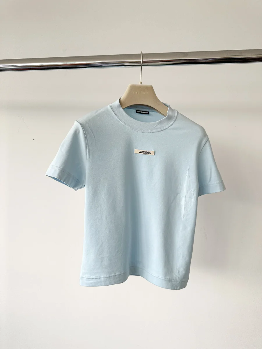 Jacquemus Grosgrain Logo Patch Cotton T-Shirt - Imagen 3