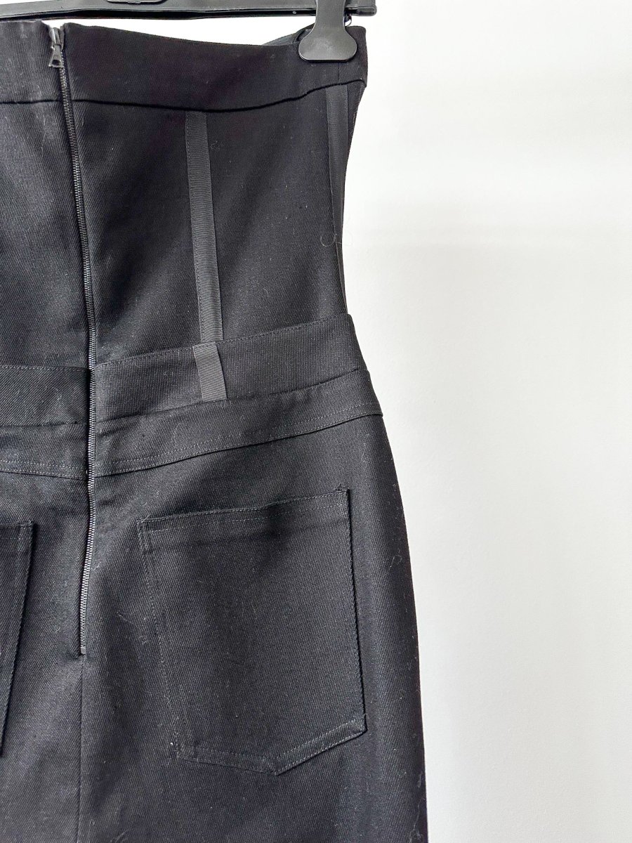 David Koma Black Branded Button-Up Western Denim Canvas Jumpsuit - Imagen 6
