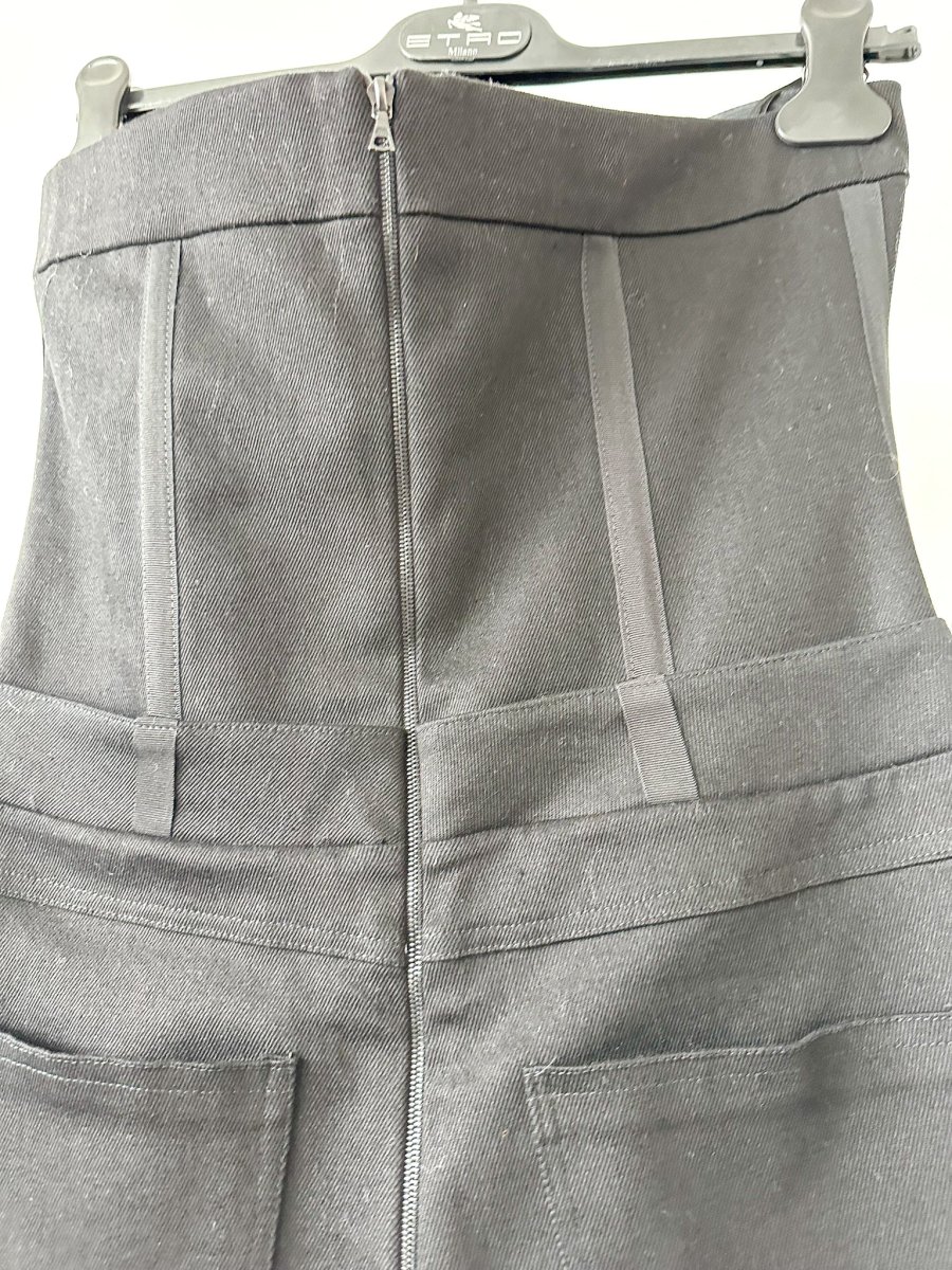 David Koma Black Branded Button-Up Western Denim Canvas Jumpsuit - Imagen 7
