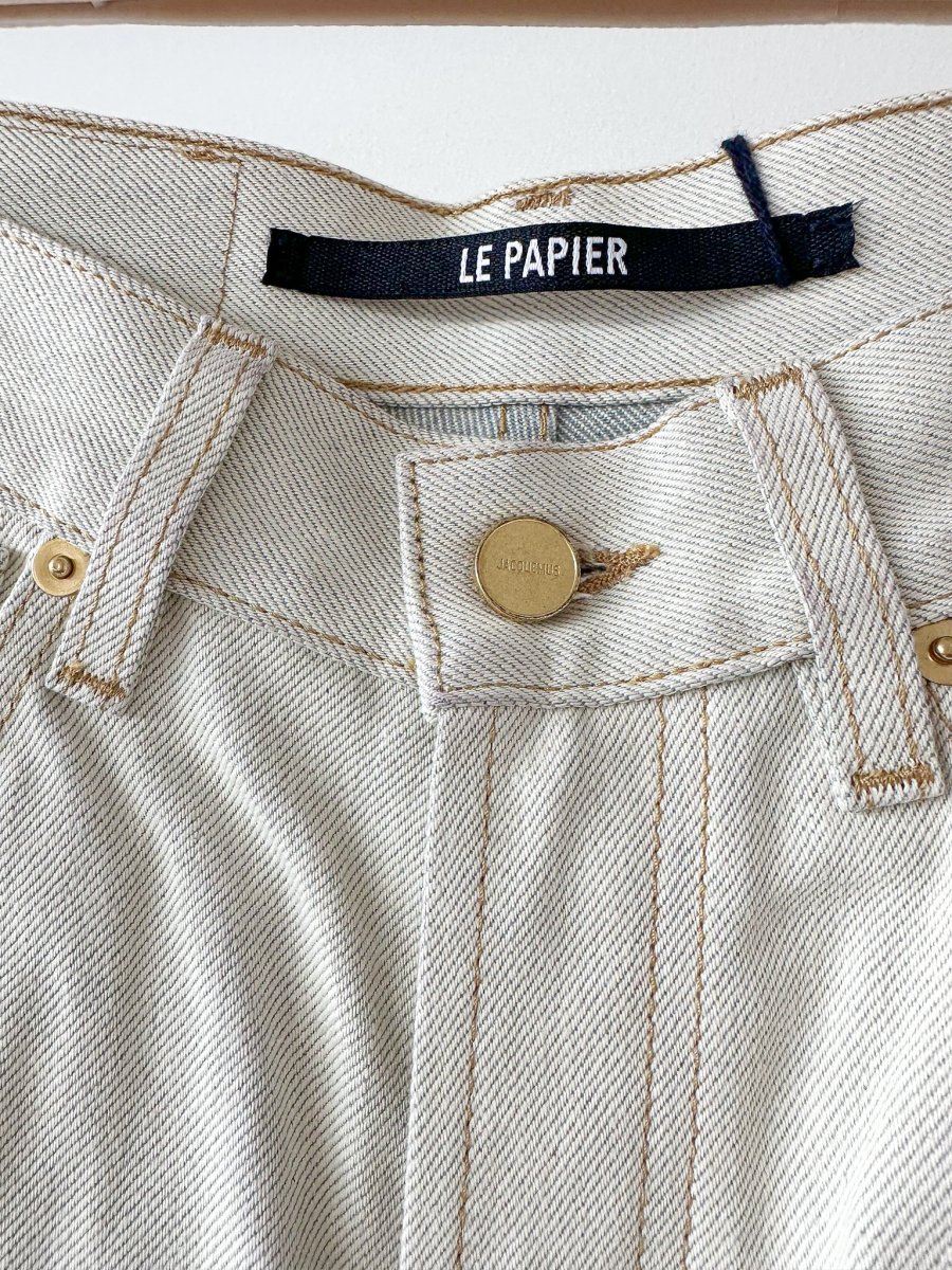 Jacquemus Le Papier Le De Nimes Light Beige Jeans - Imagen 7