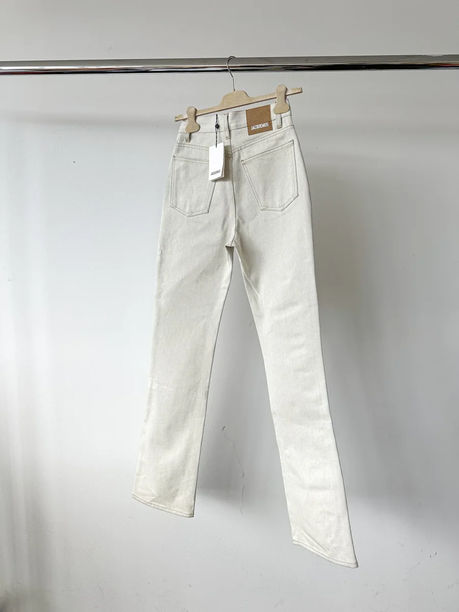 Jacquemus Le Papier Le De Nimes Light Beige Jeans - Imagen 9