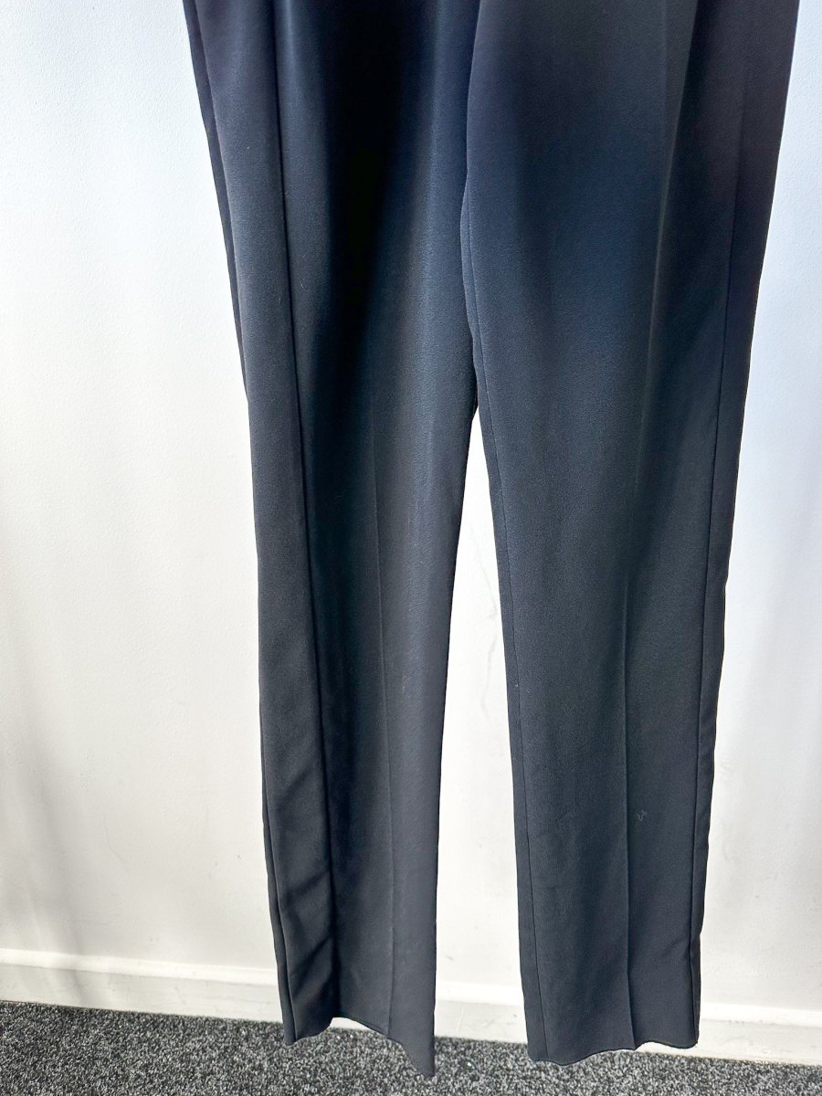 David Koma Monochrome Crepe V-Cut Strappy Black White Jumpsuit - Imagen 7