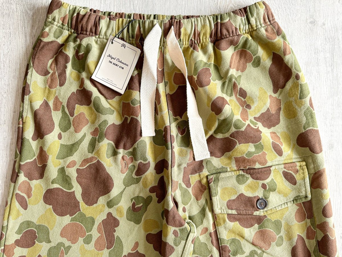 Nigel Cabourn Drawstring Sweatpants Jogging Bottoms Military Camouflage - Imagen 4