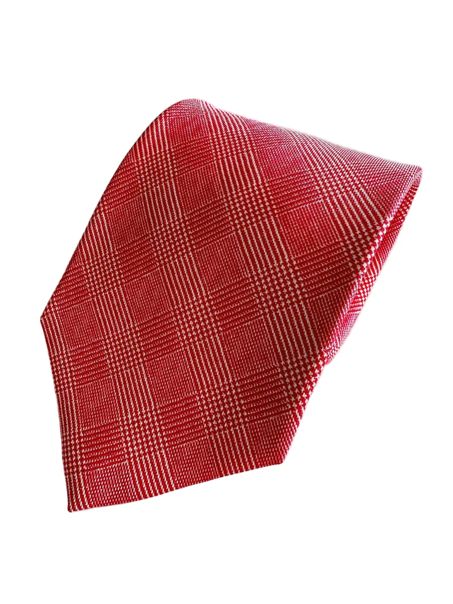 Drake's Pink Checked Silk Tie - Imagen 2