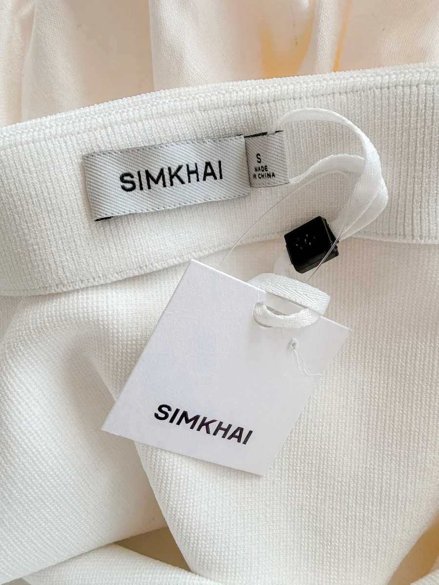 Simkhai White Pollie Bubble Knit Strapless Dress - Imagen 5