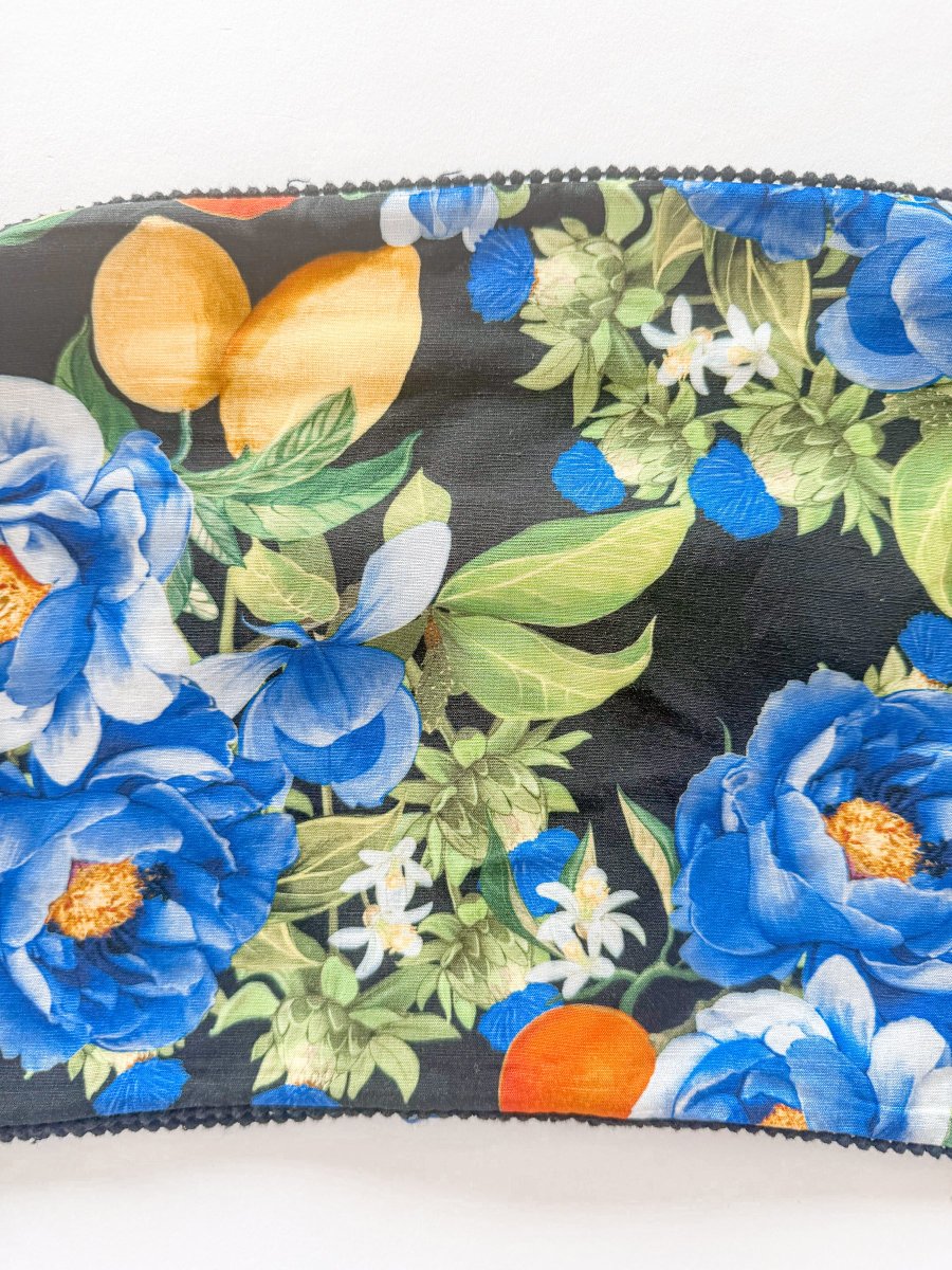Borgo De Nor Black Didi Floral Lemon Print Linen Crop Top - Imagen 5