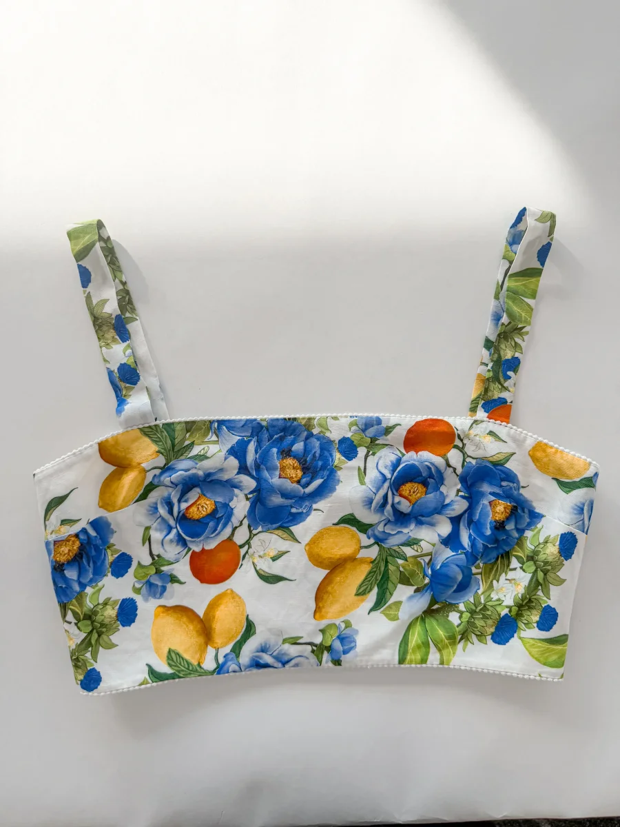 Borgo de Nor Didi Lemon Floral Printed Cropped Top - Imagen 3