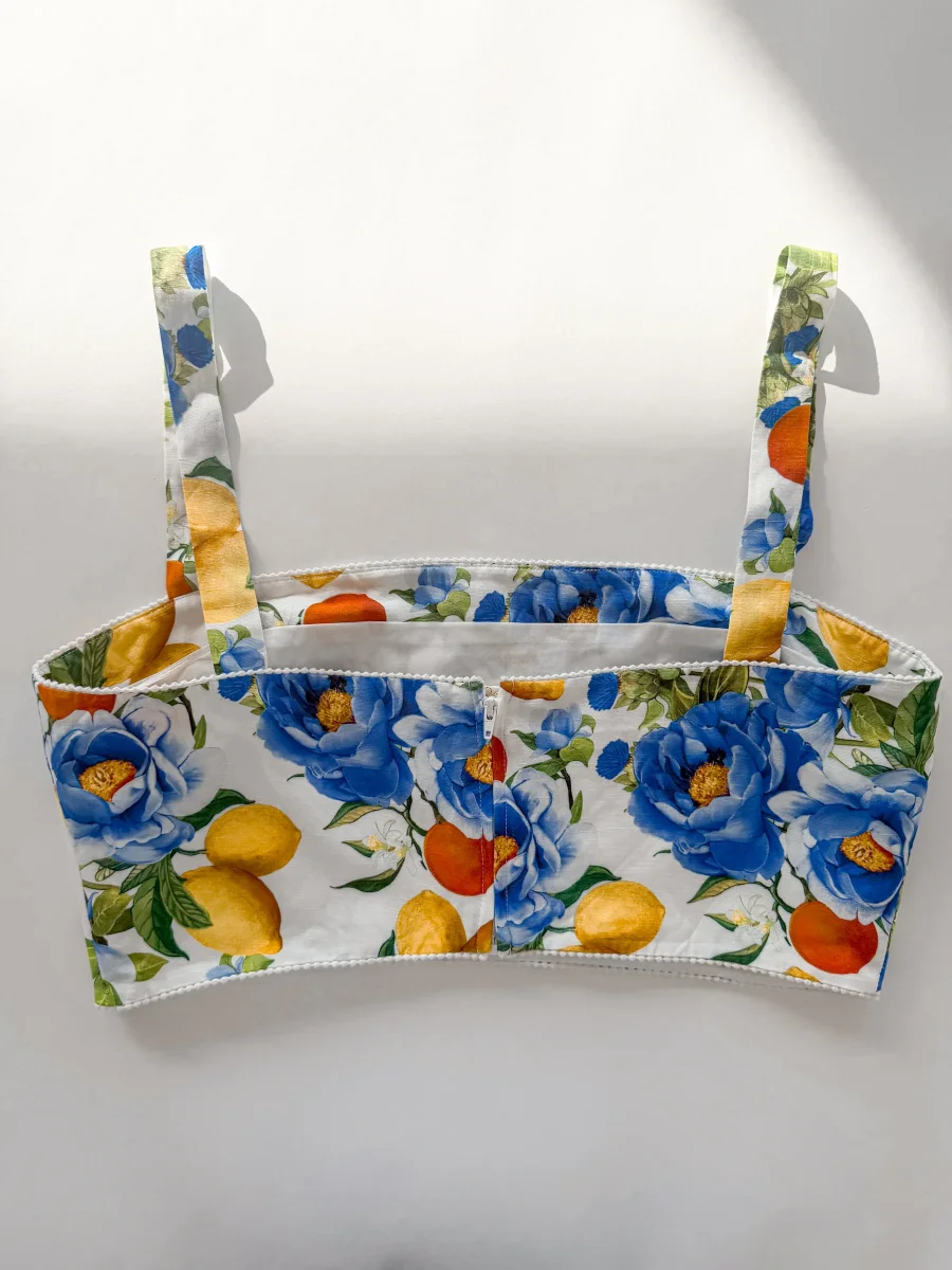 Borgo de Nor Didi Lemon Floral Printed Cropped Top - Imagen 7