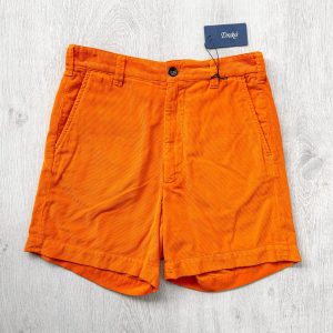 Drake's Fatigue Orange Cotton Corduroy Needlecord Shorts