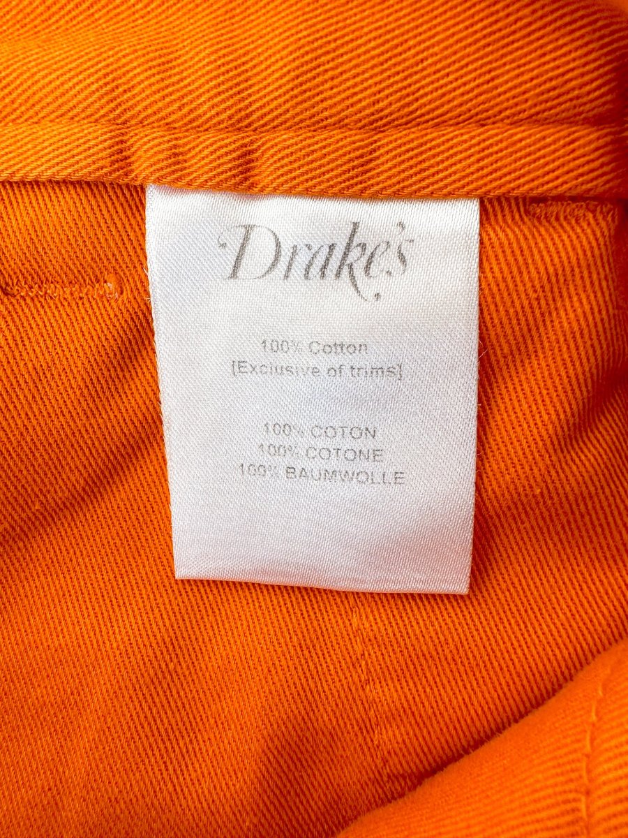 Drake's Fatigue Orange Cotton Corduroy Needlecord Shorts - Imagen 7