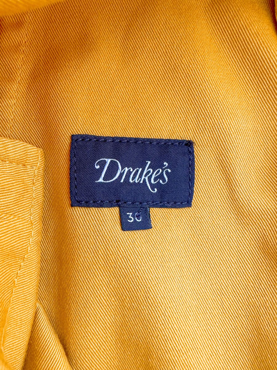 Drake's Fatigue Mustard Yellow Cotton Corduroy Needlecord Shorts - Imagen 6