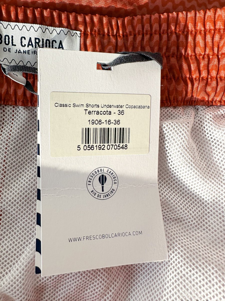 Frescobal Carioca Classic Underwater Copacabana Terracota Swim Shorts - Imagen 8