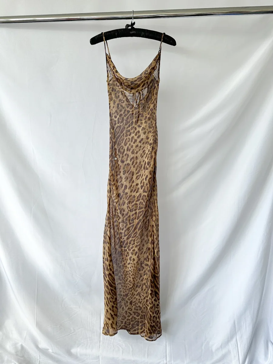 Rat and Boa Valentina Silk Leopard Print Maxi Dress - Imagen 2