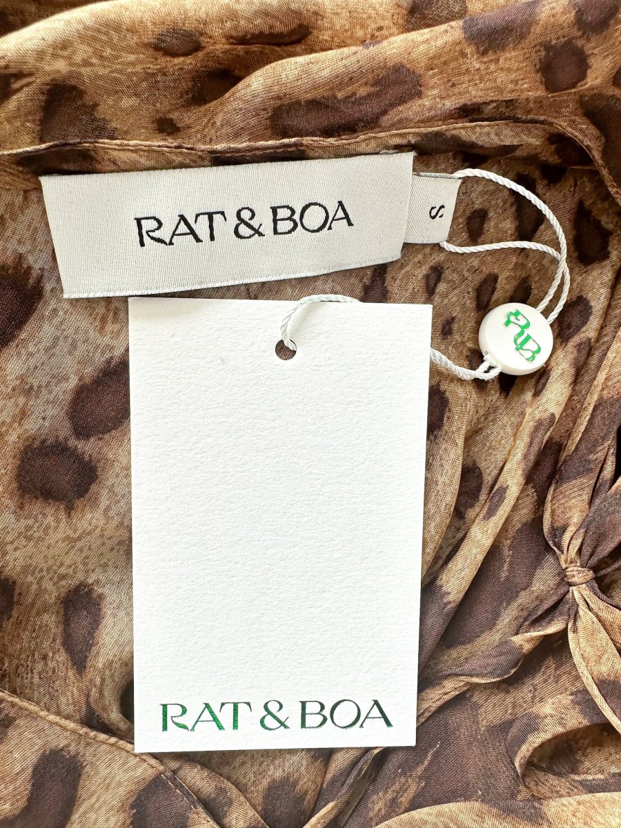 Rat and Boa Valentina Silk Leopard Print Maxi Dress - Imagen 3