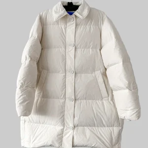 Nina Ricci White Duck Down Puffer Padded Logo Oversized Coat
