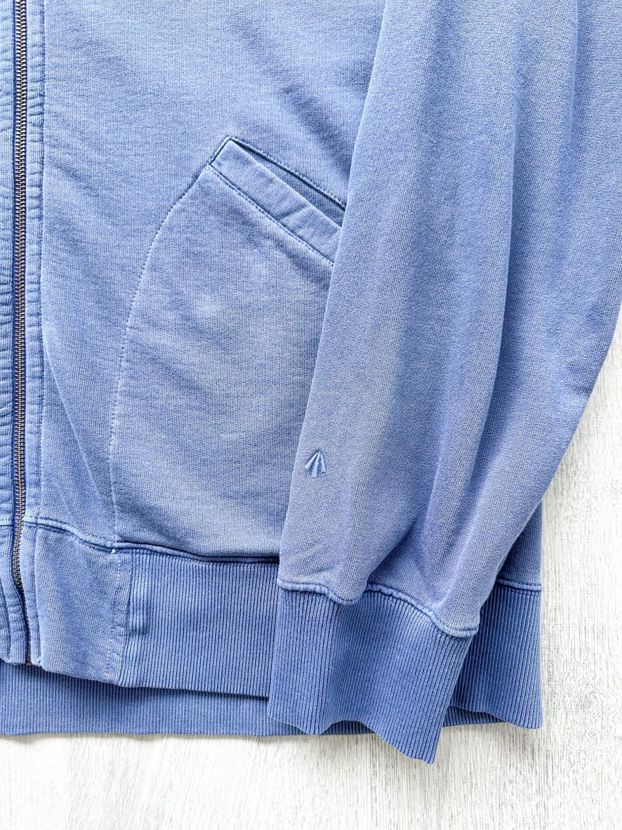 Nigel Cabourn Embroidered Broad Arrow Zip Hoody in Blue - Imagen 4