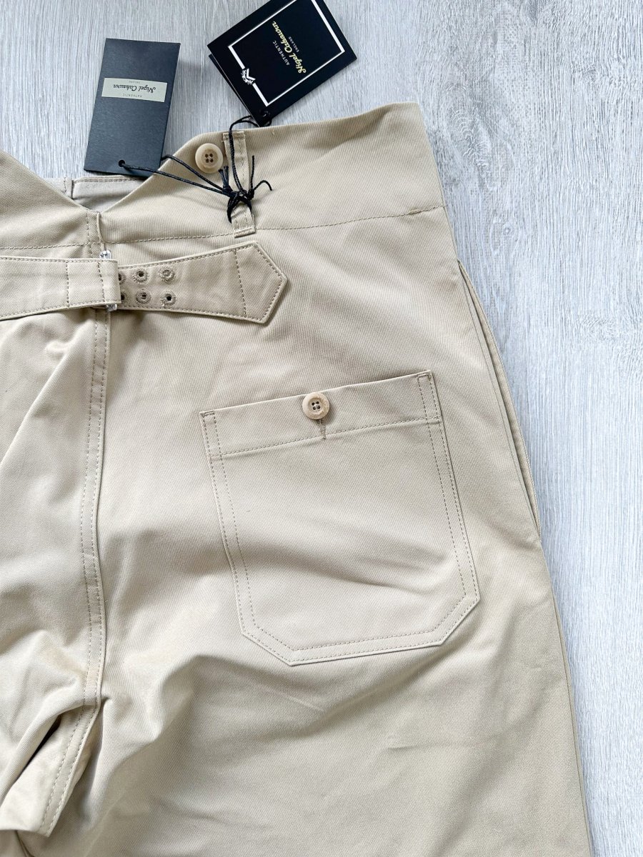 Nigel Cabourn P-6 Farm Pant Twill Cotton in Beige - Imagen 4