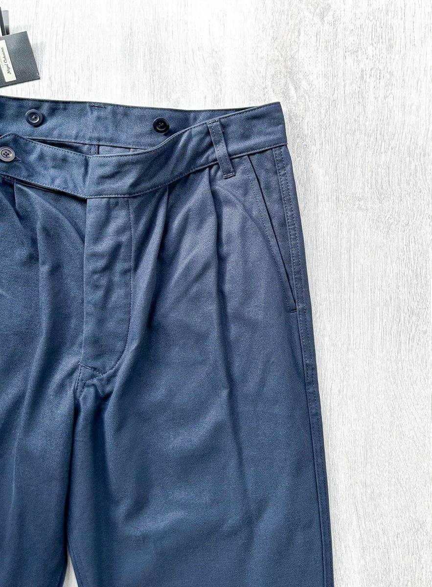 Nigel Cabourn Chino Navy Blue P-2 Slim Tapered Drill Pants Trousers - Imagen 5