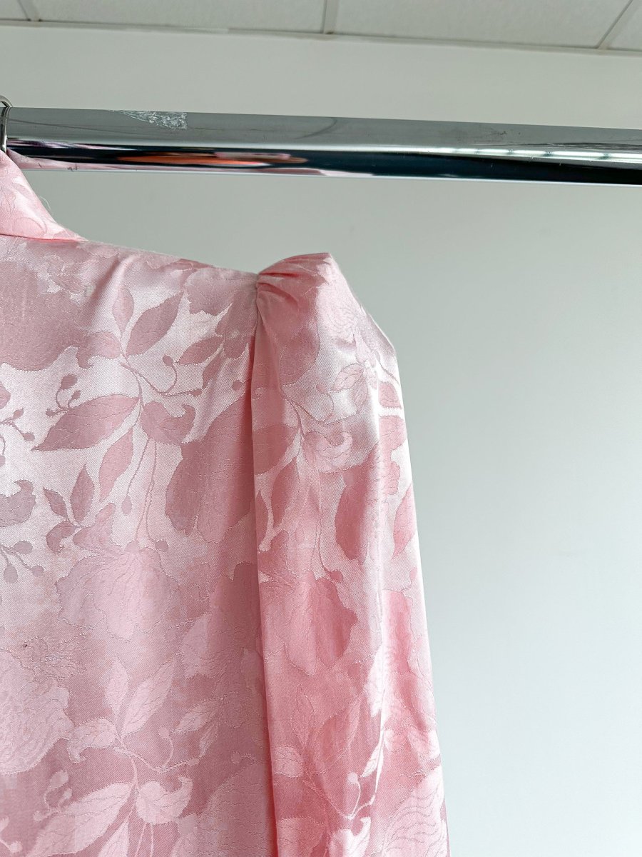 The Vampire's Wife Storm From The Shelter Pink Floral Satin Long Sleeve Dress - Imagen 8