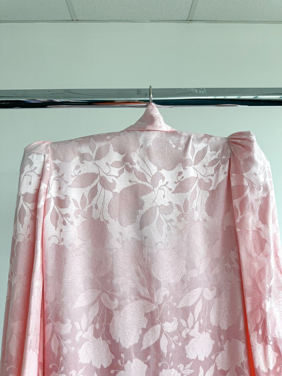 The Vampire's Wife Storm From The Shelter Pink Floral Satin Long Sleeve Dress - Imagen 9