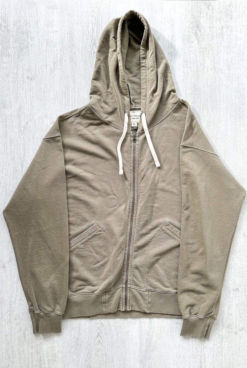 Nigel Cabourn USMC Green Embroidered Arrow Zip Hoodie Jacket - Imagen 2