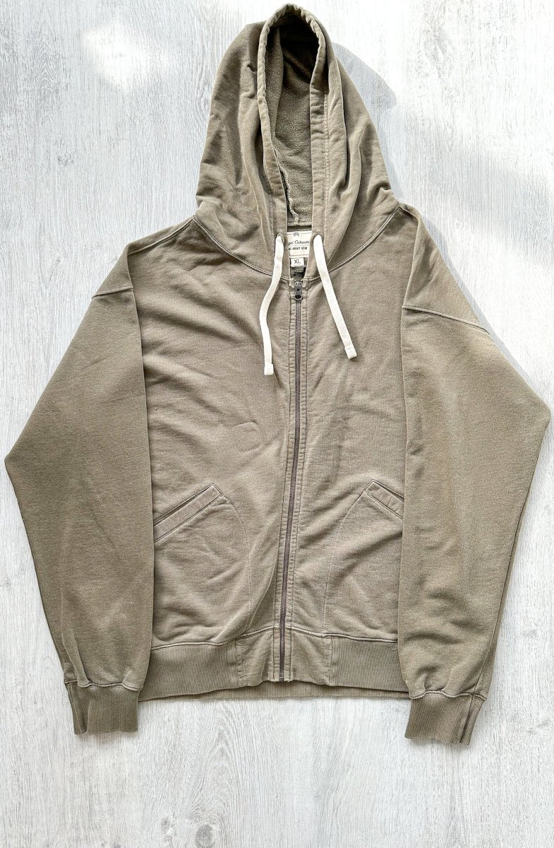 Nigel Cabourn USMC Green Embroidered Arrow Zip Hoodie Jacket - Imagen 5