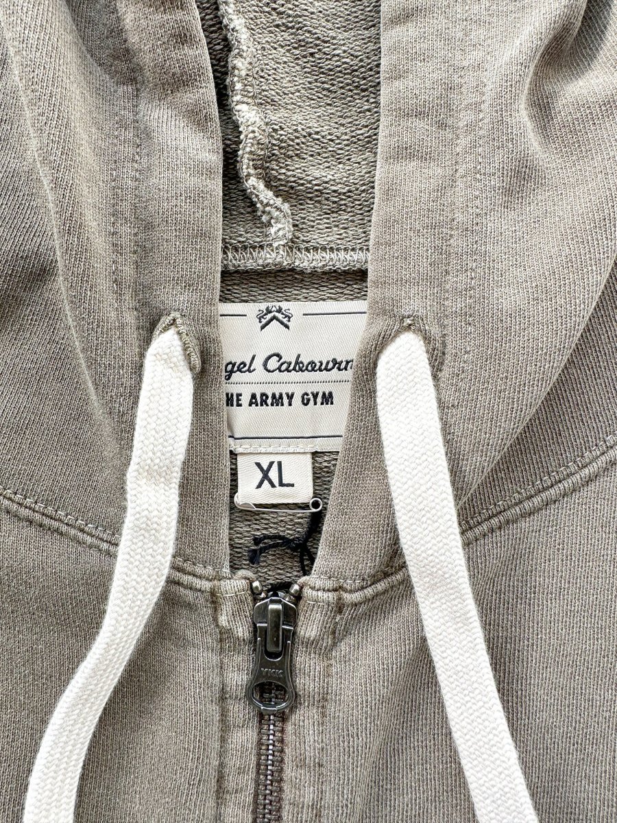 Nigel Cabourn USMC Green Embroidered Arrow Zip Hoodie Jacket - Imagen 6