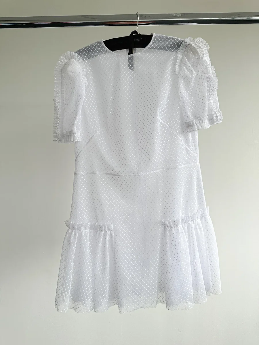 The Vampire's Wife The Fairy Goddess White Embellished Tulle Mini Dress - Imagen 3