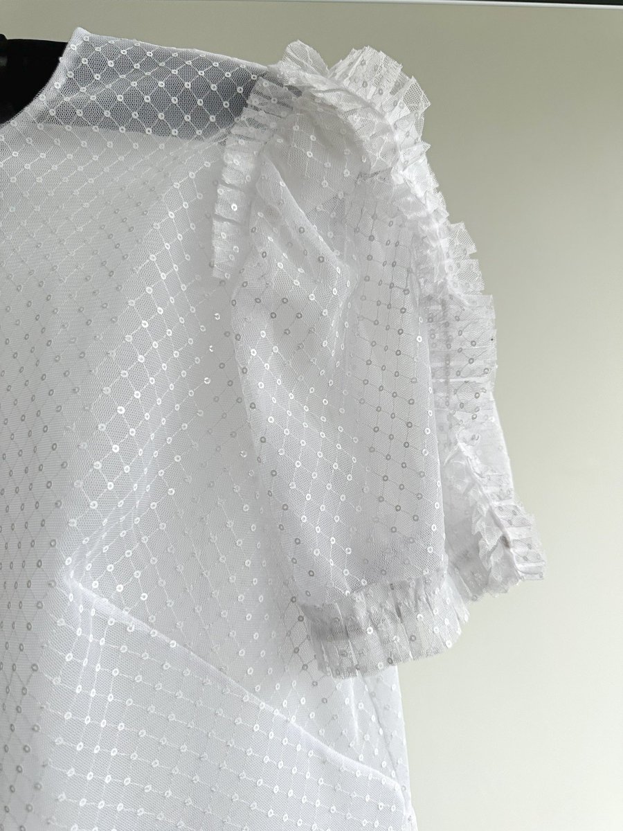 The Vampire's Wife The Fairy Goddess White Embellished Tulle Mini Dress - Imagen 4