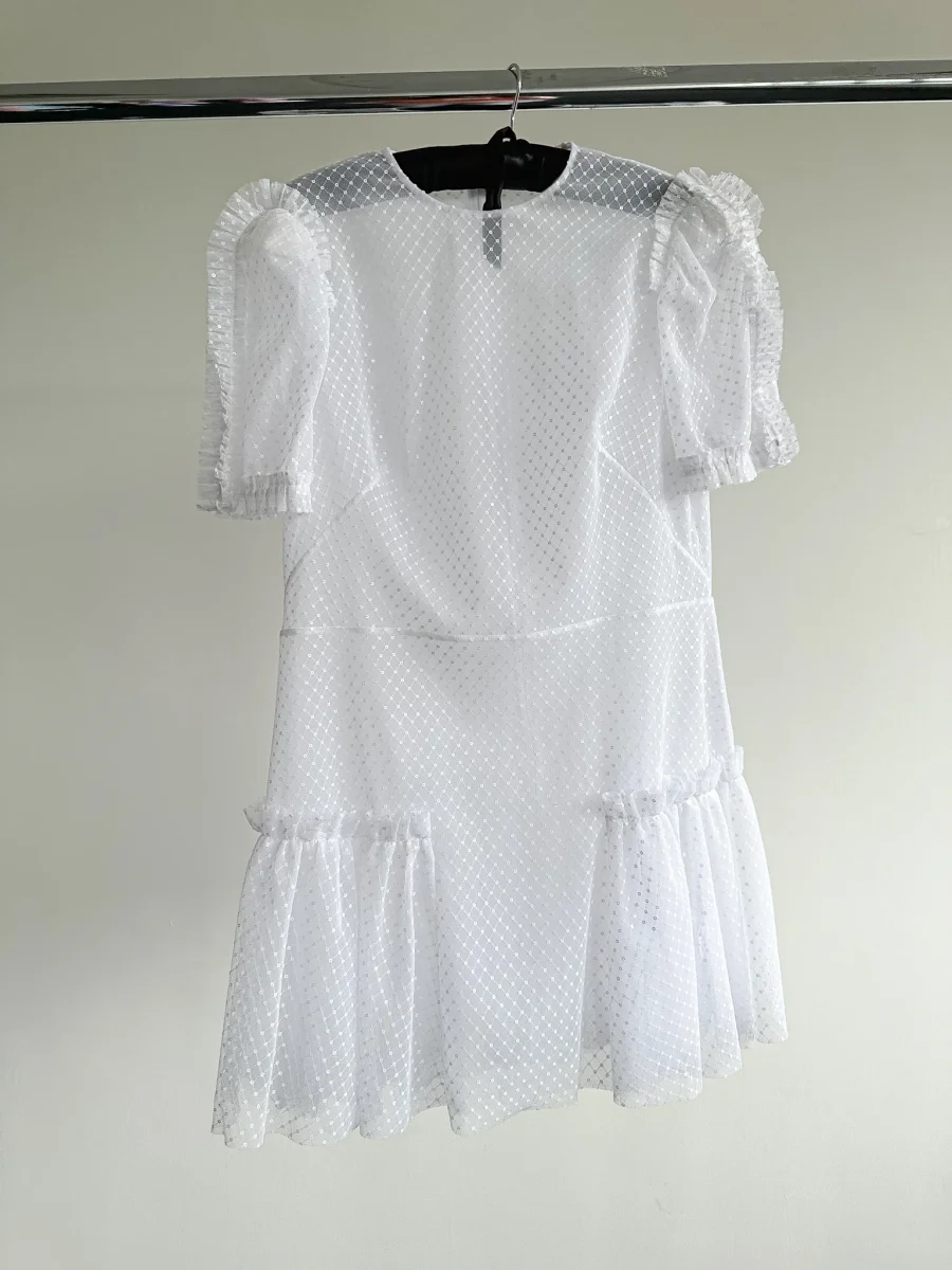 The Vampire's Wife The Fairy Goddess White Embellished Tulle Mini Dress - Imagen 6