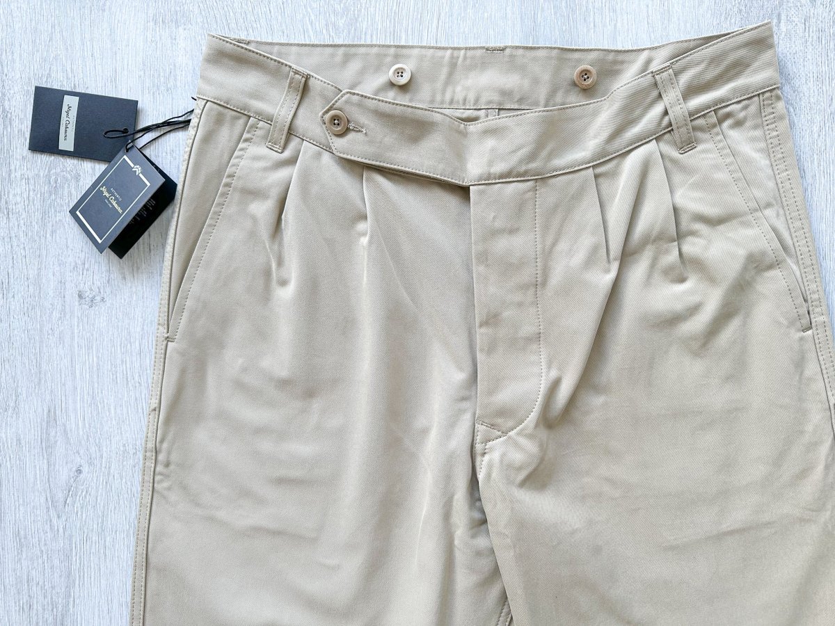 Nigel Cabourn Chino Beige P-2 Slim Tapered Pants Trousers - Imagen 4