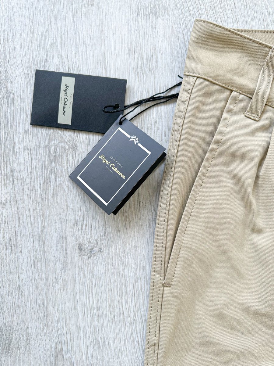 Nigel Cabourn Chino Beige P-2 Slim Tapered Pants Trousers - Imagen 7