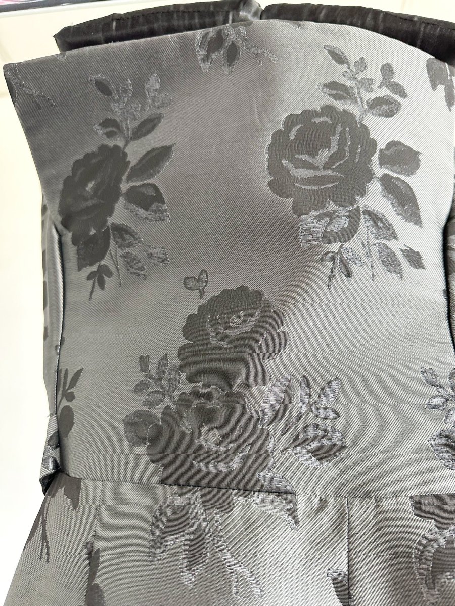The Vampire's Wife Endurance Black Floral Jacquard Satin Strapless Evening Dress - Imagen 8