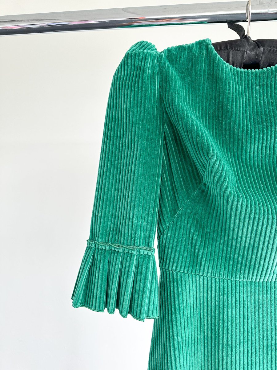 The Vampire's Wife Emerald Green Festival Jumbo Cord Day Length Dress - Imagen 8