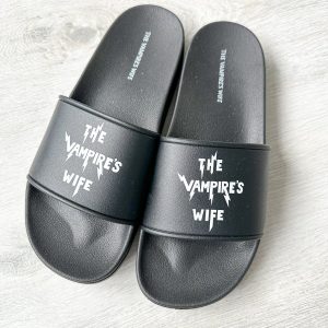 The Vampire's Wife Mens Black Logo Detail Sandals Sliders