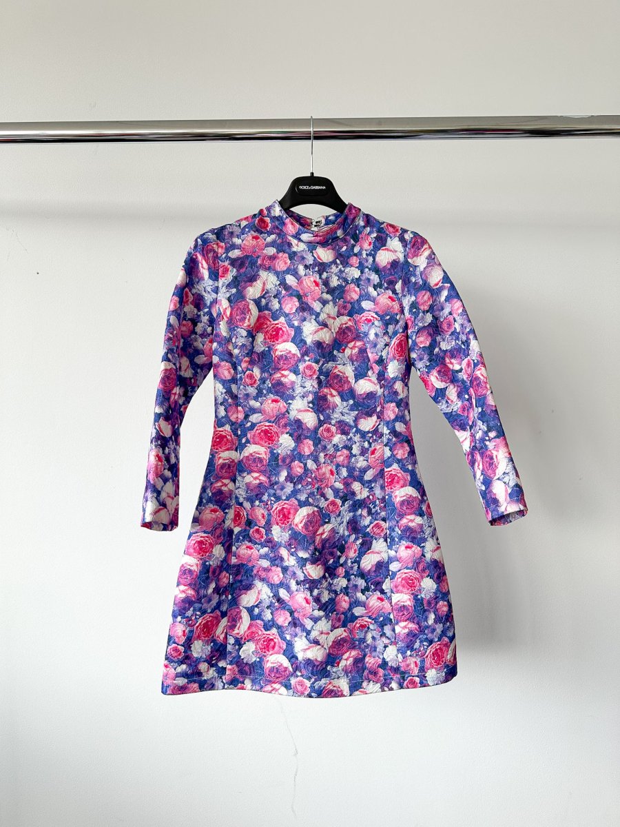 Dolce And Gabbana Floral Brocade Long Sleeve Dress - Imagen 2