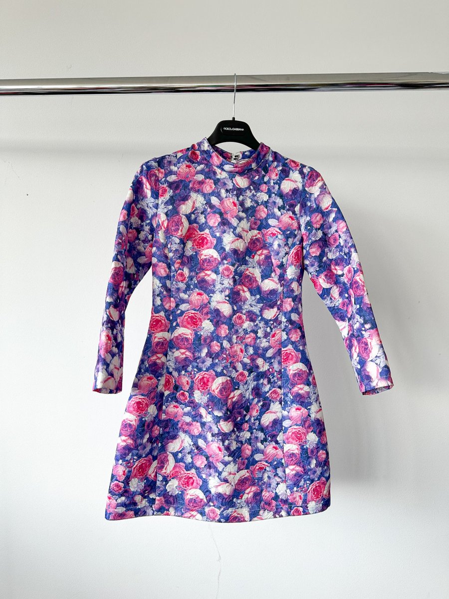 Dolce And Gabbana Floral Brocade Long Sleeve Dress - Imagen 3