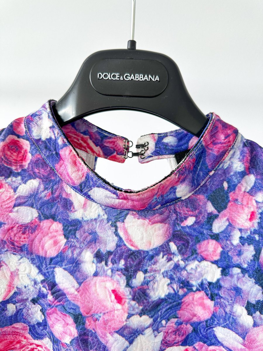 Dolce And Gabbana Floral Brocade Long Sleeve Dress - Imagen 4