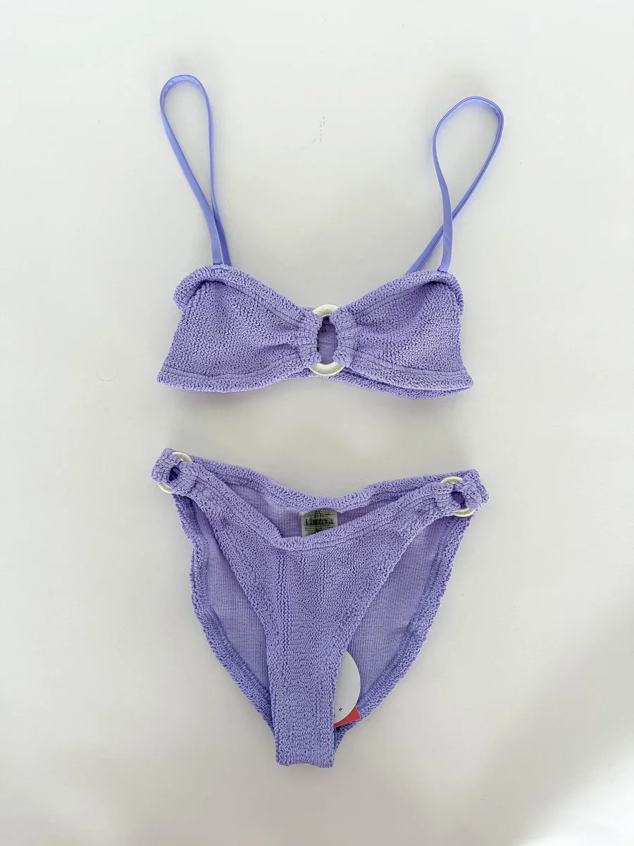Hunza G Lilic Purple High Leg Bikini Set