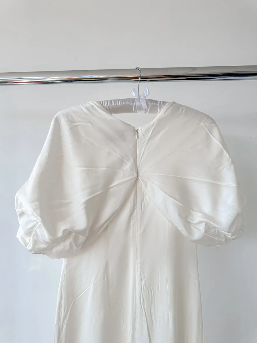 Julie De Libran Bridal White Puff Sleeve Wedding Dress - Imagen 5