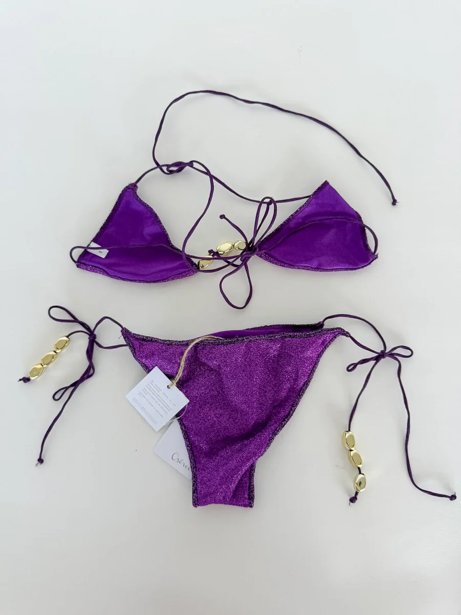 Oseree Purple Glitter Bikini Set Glazed Lumiere - Imagen 3