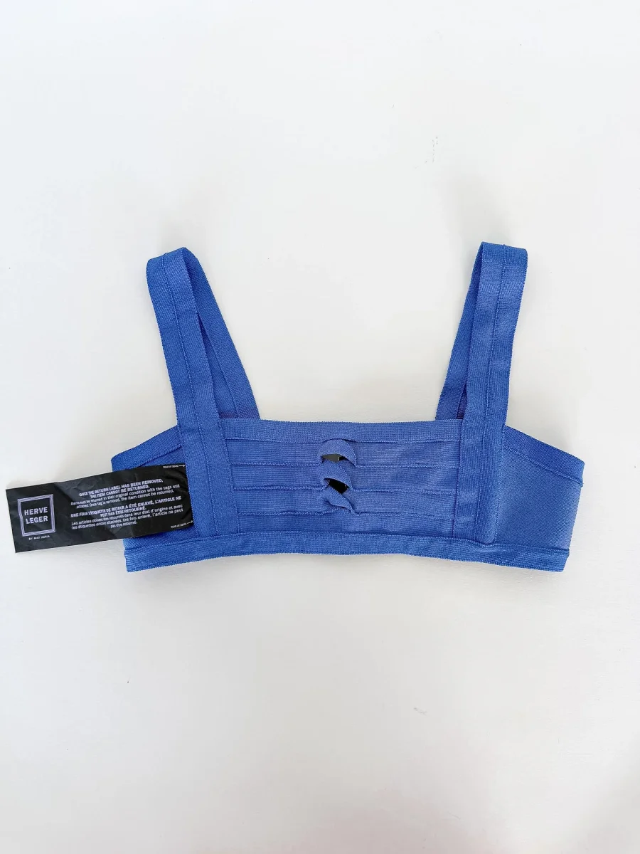 Herve Leger Milou Bikini Top Blue